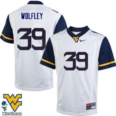 Men's West Virginia Mountaineers NCAA #39 Maverick Wolfley White Authentic Nike Stitched College Football Jersey XK15R36XV